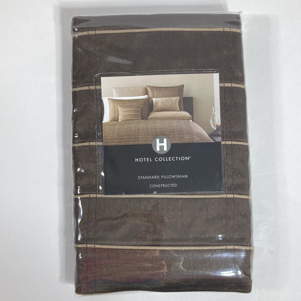 Hotel Collection Strata Standard Pillowsham Constructed Polyester Dk Brown